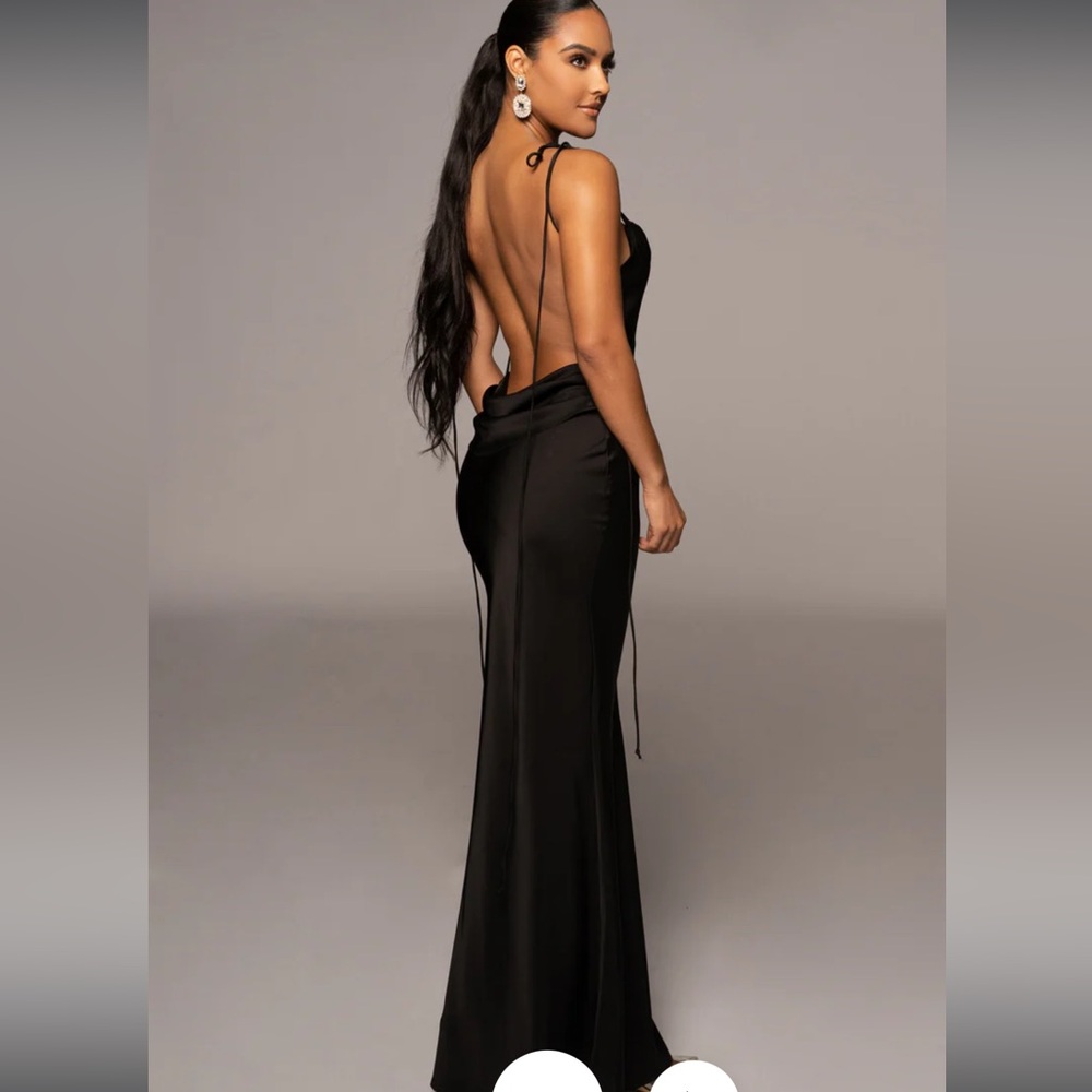 BLACK IRRESISTIBLE SATIN MAXI DRESS